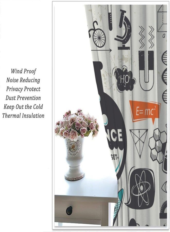 LOMADIA Science Kids Curtain, Abstract Math Chemistry Physics Learning Blackout Curtain,Science Graffiti Print Window Treatments Drapes for Nursery Boys Girls Room Bedroom Classroom Decor 42"W x 45"L - Image 4